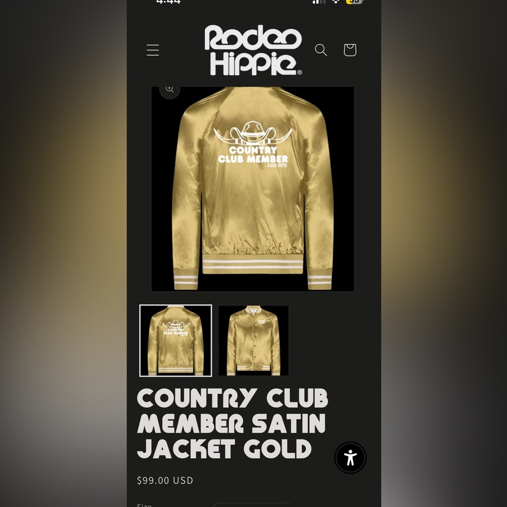 Gold Western Satin Bomber